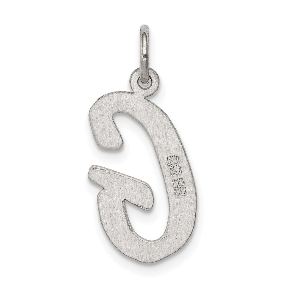 Sterling Silver Rhodium-plated Script Letter G Initial Charm QC5084G