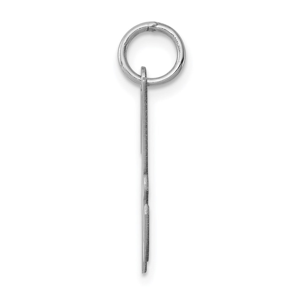 Sterling Silver Rhodium-plated Script Letter H Initial Charm QC5084H