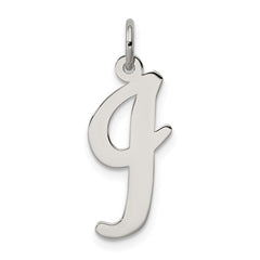 Sterling Silver Rhodium-plated Script Letter I Initial Charm QC5084I