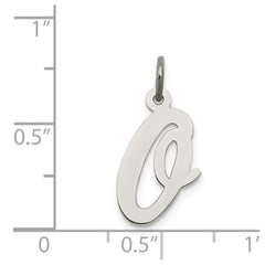 Sterling Silver Rhodium-plated Script Letter O Initial Charm QC5084O