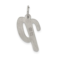 Sterling Silver Rhodium-plated Script Letter P Initial Charm QC5084P