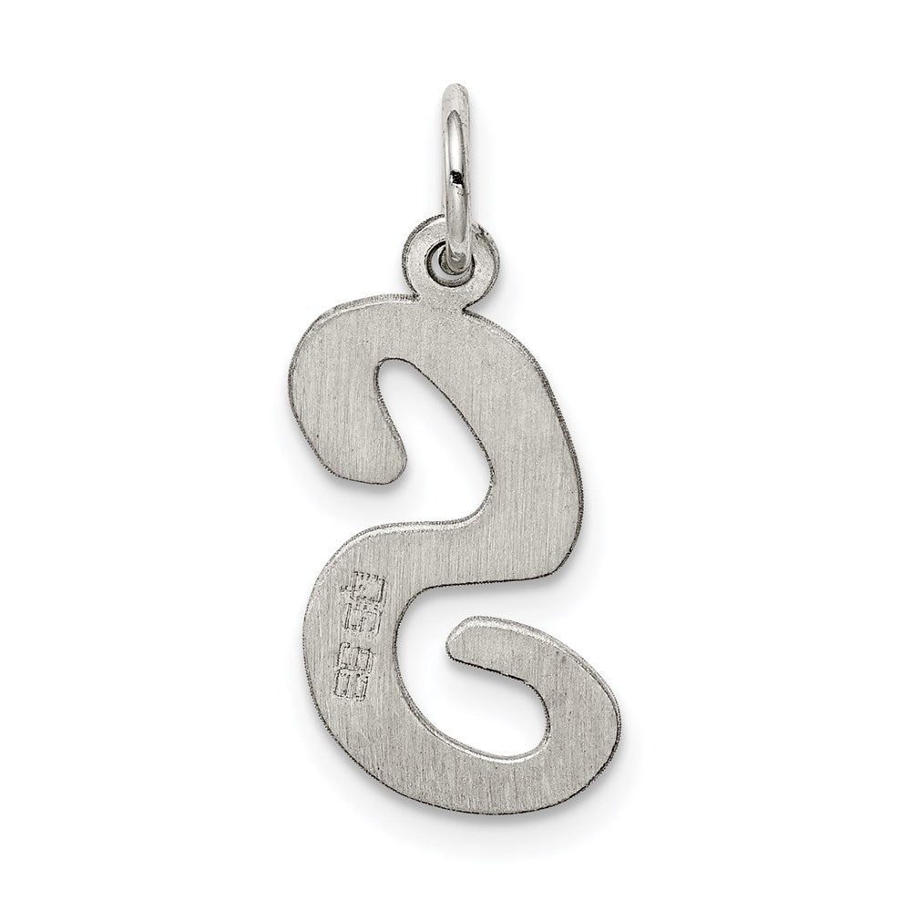 Sterling Silver Rhodium-plated Script Letter S Initial Charm QC5084S
