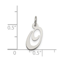 Sterling Silver Rhodium-plated Fancy Script Letter O Initial Charm QC5086O