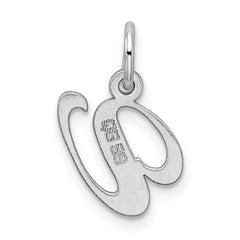 Sterling Silver Rhodium-plated Fancy Script Letter V Initial Charm QC5086V