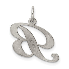 Sterling Silver Rhodium-plated Fancy Script Letter B Initial Charm QC5088B