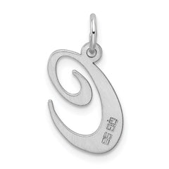 Sterling Silver Rhodium-plated Fancy Script Letter C Initial Charm QC5088C