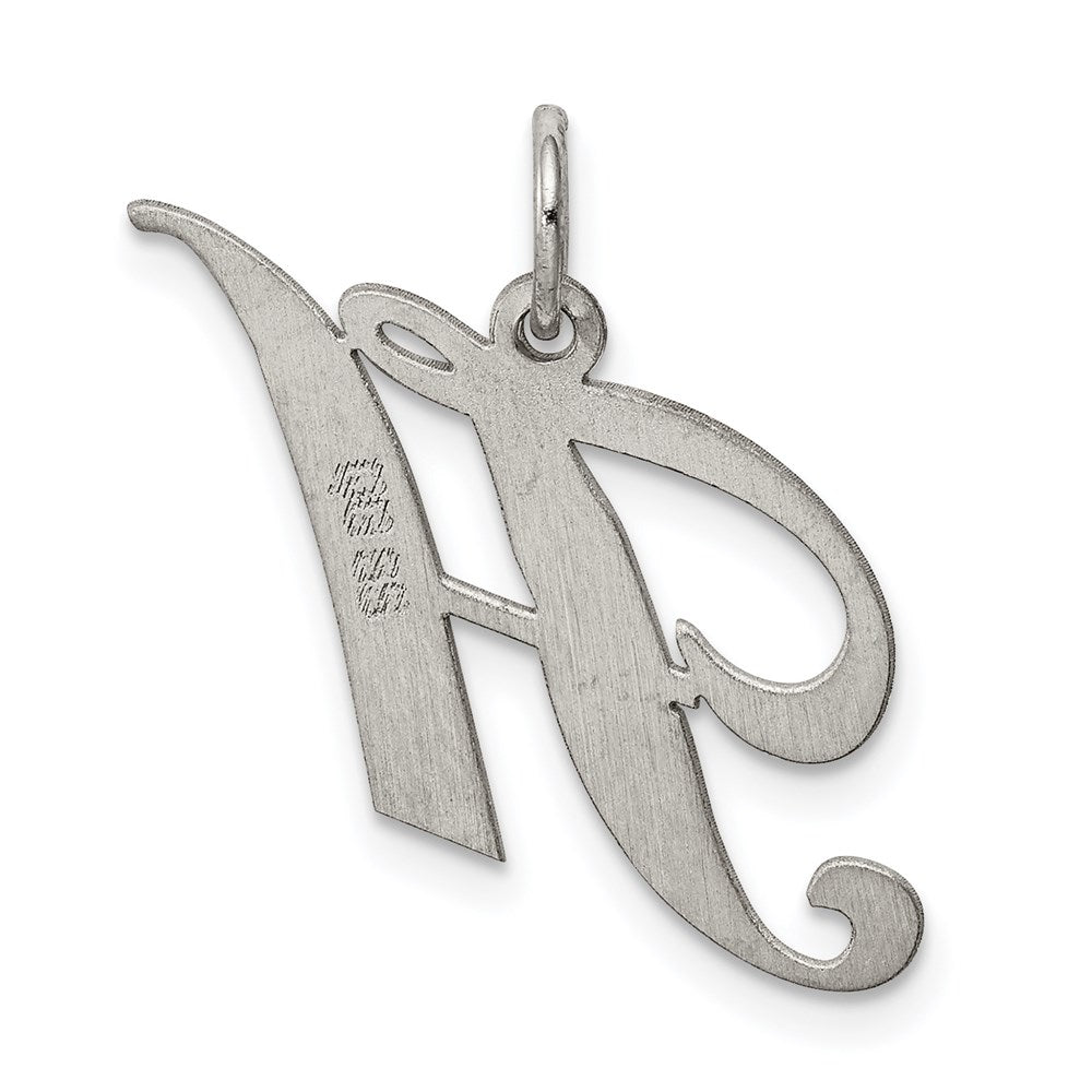 Sterling Silver Rhodium-plated Fancy Script Letter H Initial Charm QC5088H
