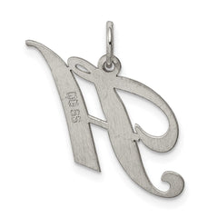 Sterling Silver Rhodium-plated Fancy Script Letter H Initial Charm QC5088H