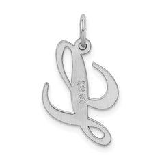 Sterling Silver Rhodium-plated Fancy Script Letter L Initial Charm QC5088L