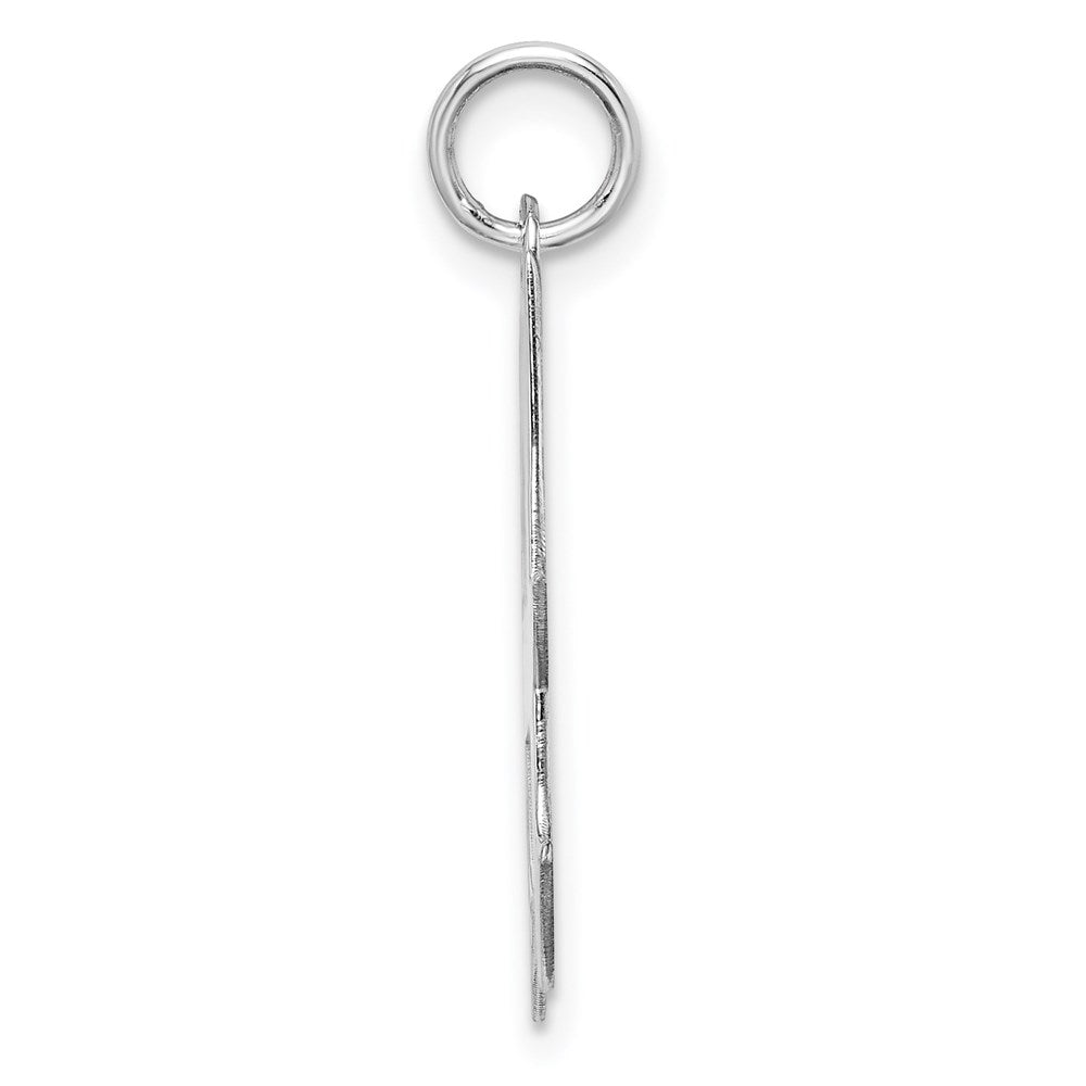 Sterling Silver Rhodium-plated Artisan Block Letter H Initial Charm QC5089H