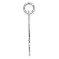 Sterling Silver Rhodium-plated Artisan Block Letter H Initial Charm QC5089H