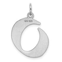Sterling Silver Rhodium-plated Artisan Block Letter O Initial Charm QC5089O