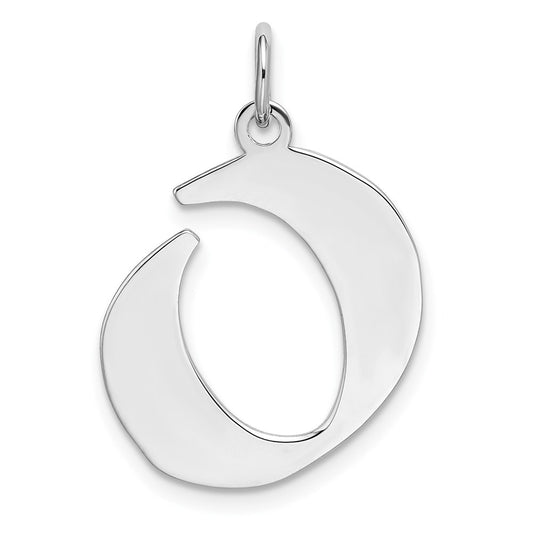 Sterling Silver Rhodium-plated Artisan Block Letter O Initial Charm QC5089O