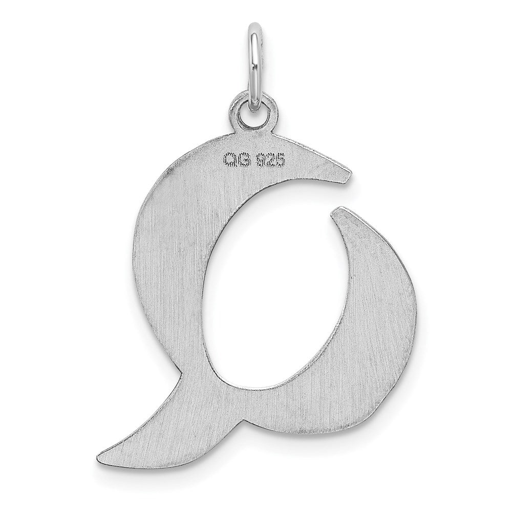 Sterling Silver Rhodium-plated Artisan Block Letter Q Initial Charm QC5089Q