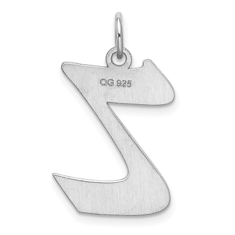 Sterling Silver Rhodium-plated Artisan Block Letter Z Initial Charm QC5089Z