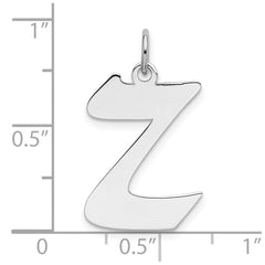 Sterling Silver Rhodium-plated Artisan Block Letter Z Initial Charm QC5089Z