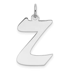 Sterling Silver Rhodium-plated Artisan Block Letter Z Initial Charm QC5089Z