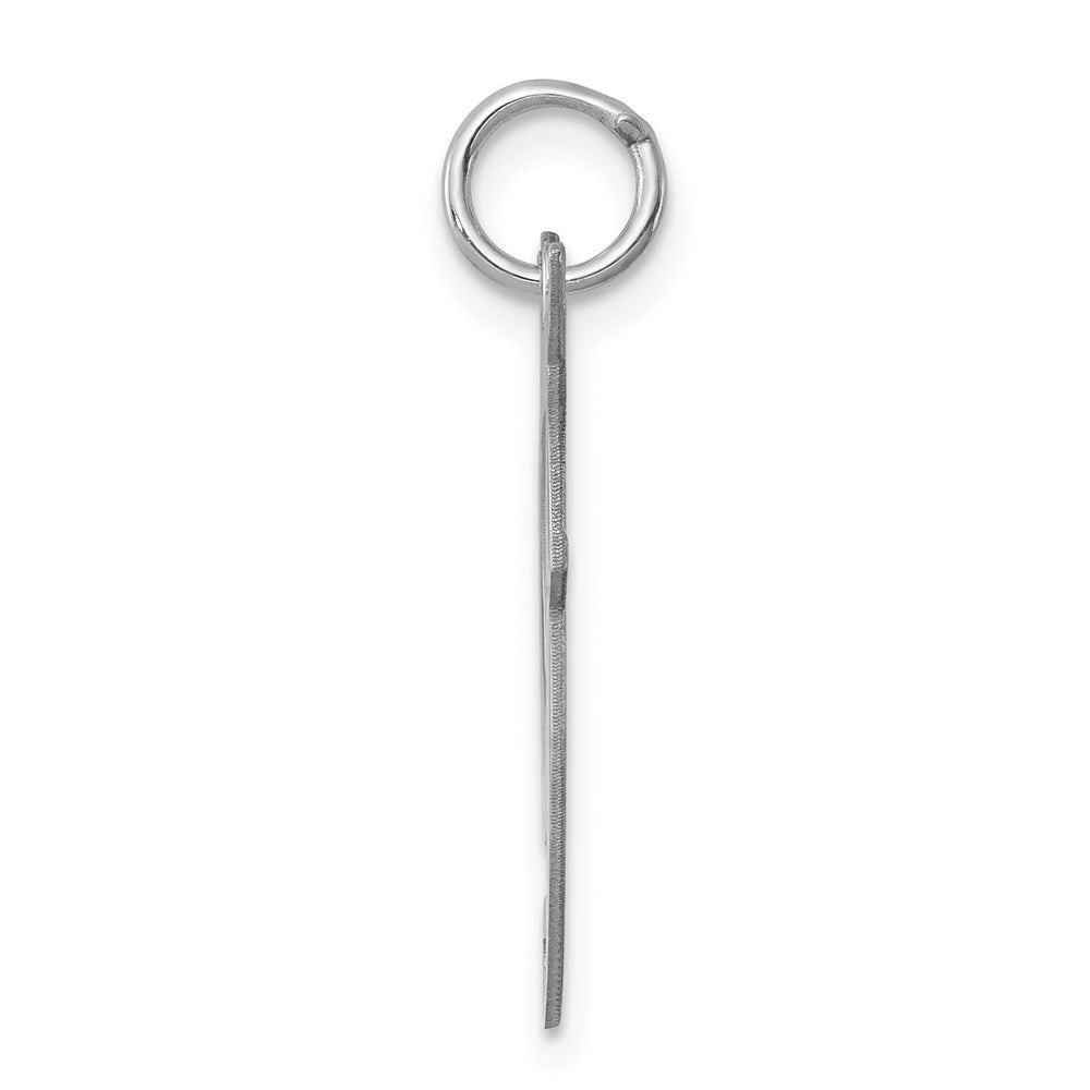 Sterling Silver Rhodium-plated Fancy Script Letter F Initial Charm QC5090F