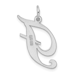 Sterling Silver Rhodium-plated Fancy Script Letter F Initial Charm QC5090F