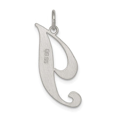 Sterling Silver Rhodium-plated Fancy Script Letter I Initial Charm QC5090I