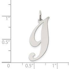 Sterling Silver Rhodium-plated Fancy Script Letter I Initial Charm QC5090I