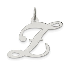 Sterling Silver Rhodium-plated Fancy Script Letter Z Initial Charm QC5090Z