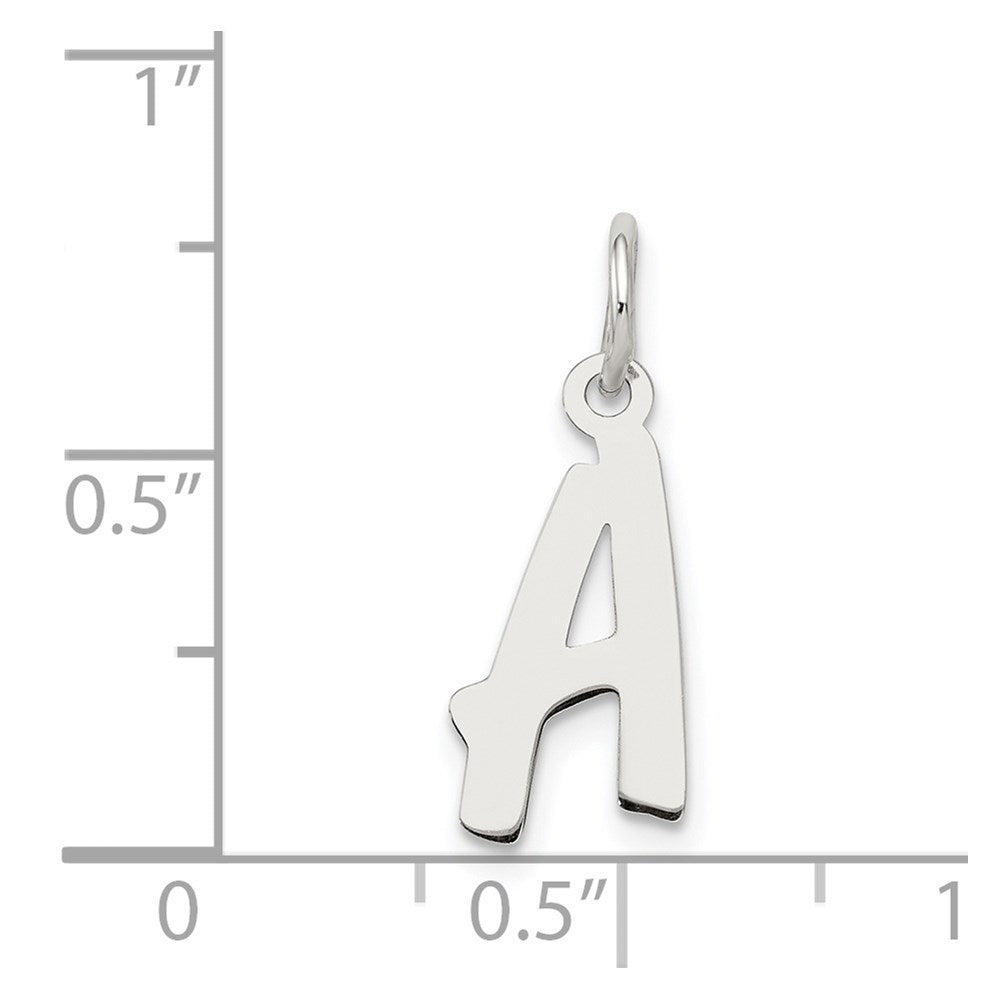 Sterling Silver Rhodium-plated Letter A Initial Charm QC5092A