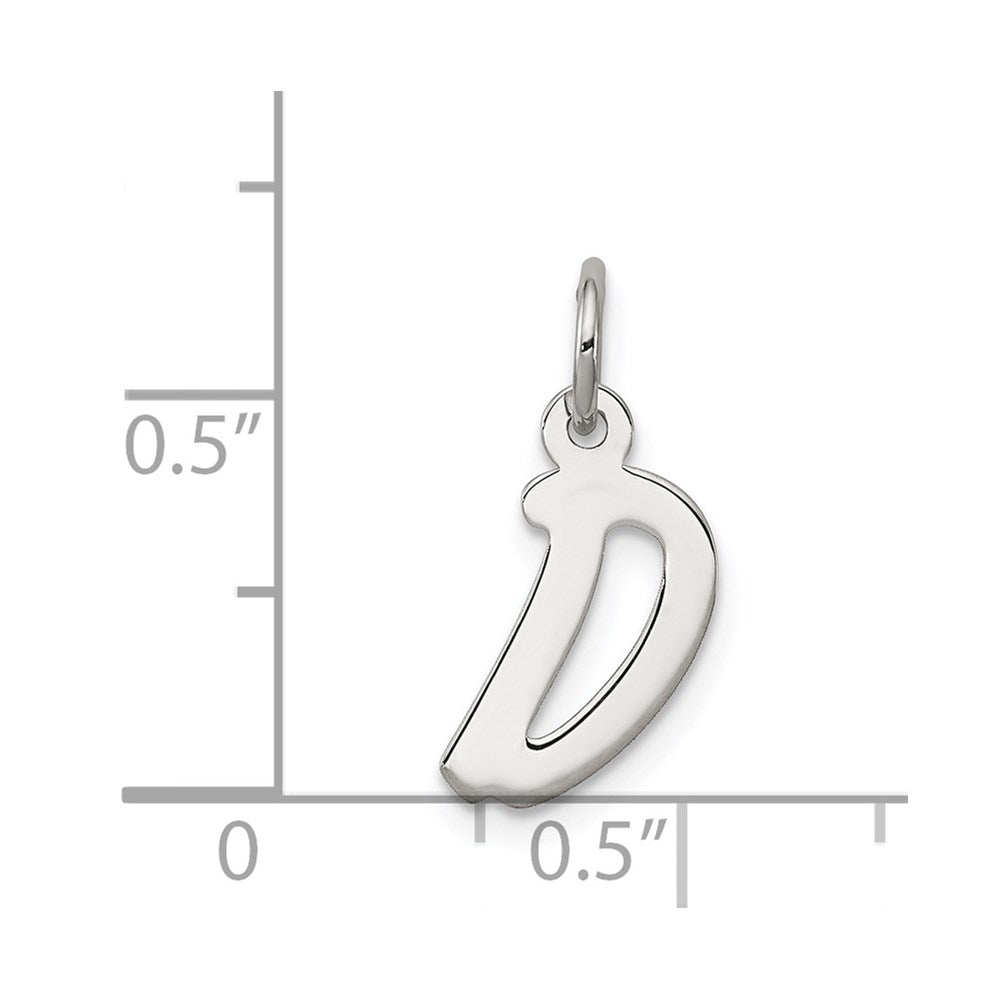 Sterling Silver Rhodium-plated Letter D Initial Charm QC5092D