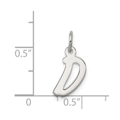Sterling Silver Rhodium-plated Letter D Initial Charm QC5092D