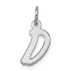 Sterling Silver Rhodium-plated Letter D Initial Charm QC5092D