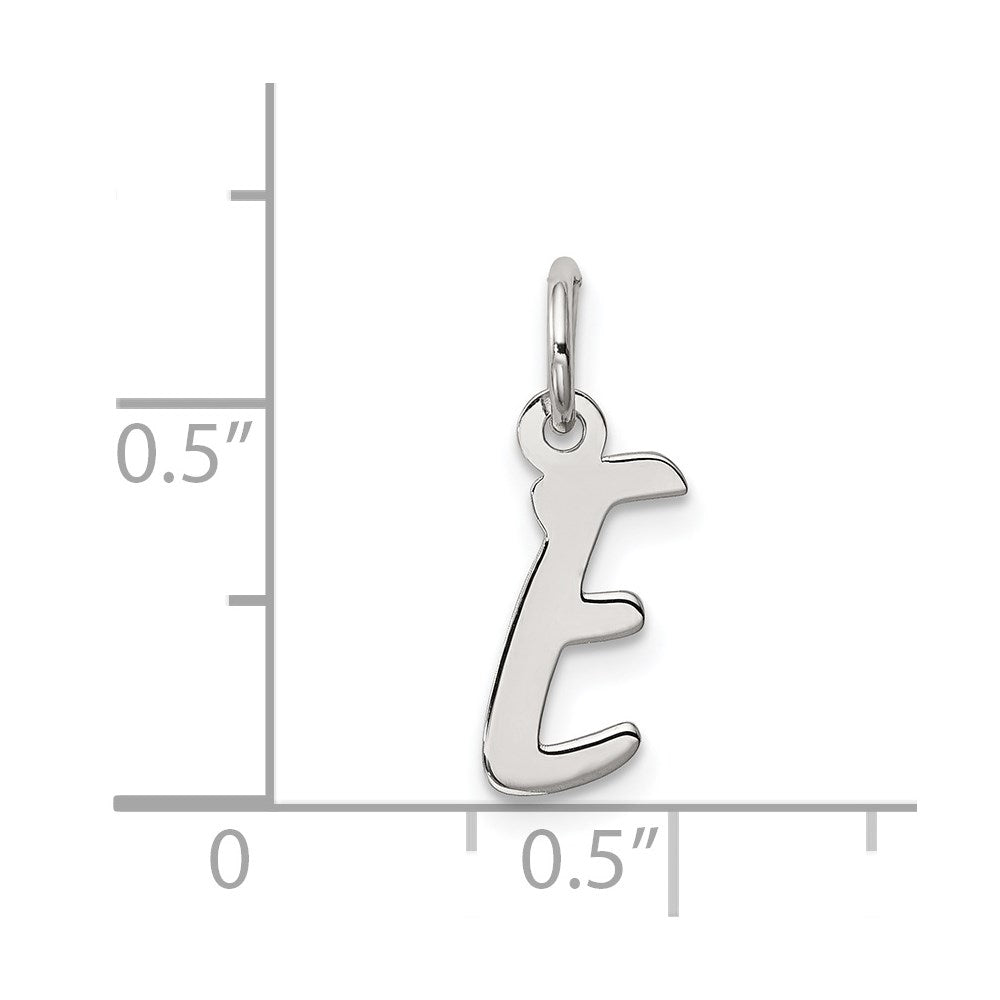 Sterling Silver Rhodium-plated Letter E Initial Charm QC5092E