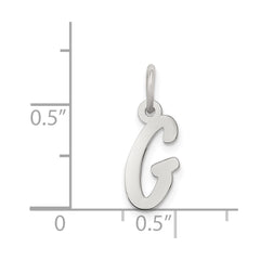 Sterling Silver Rhodium-plated Letter G Initial Charm QC5092G
