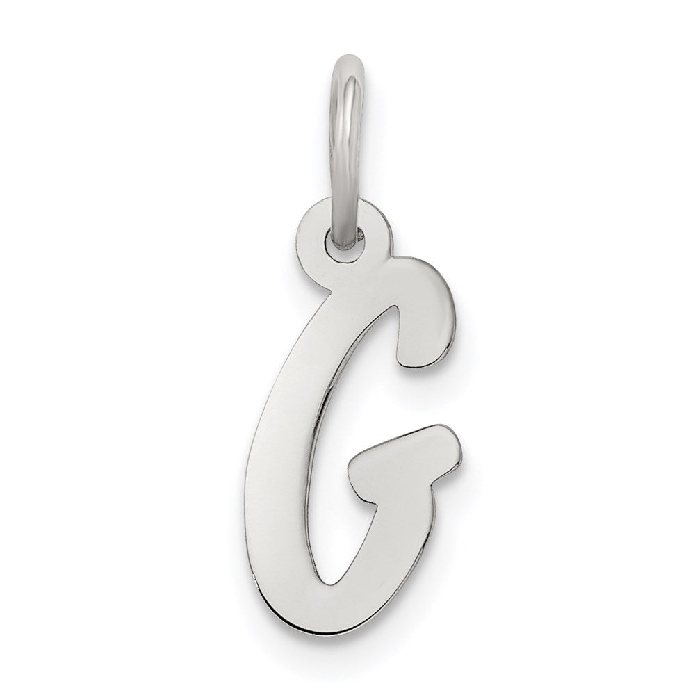 Sterling Silver Rhodium-plated Letter G Initial Charm QC5092G