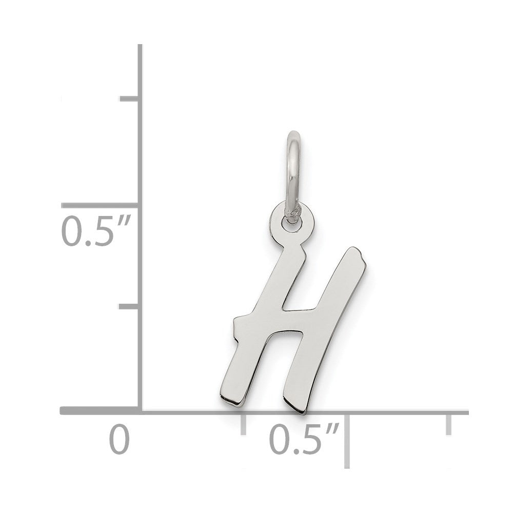 Sterling Silver Rhodium-plated Letter H Initial Charm QC5092H