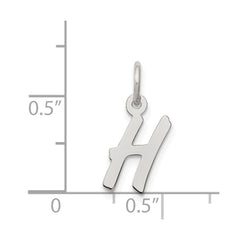 Sterling Silver Rhodium-plated Letter H Initial Charm QC5092H