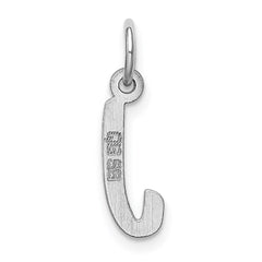 Sterling Silver Rhodium-plated Letter J Initial Charm QC5092J