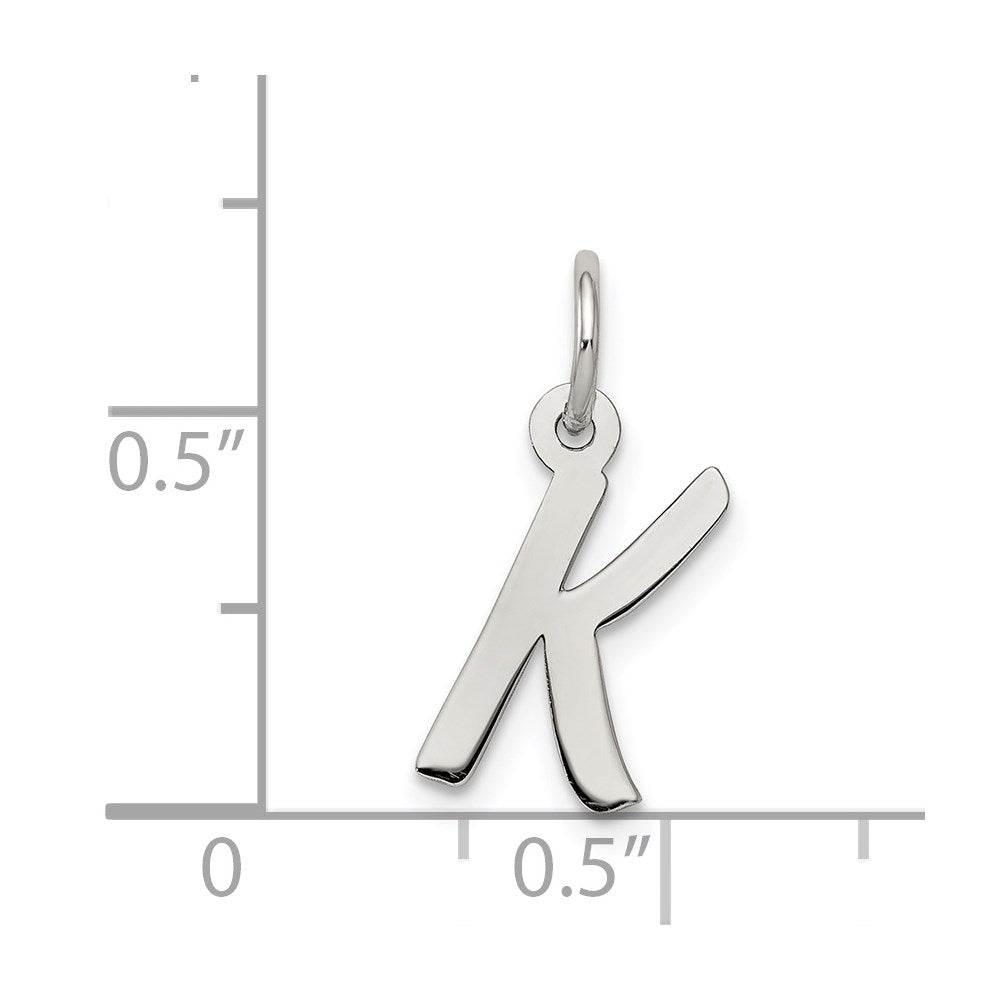 Sterling Silver Rhodium-plated Letter K Initial Charm QC5092K