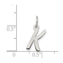 Sterling Silver Rhodium-plated Letter K Initial Charm QC5092K