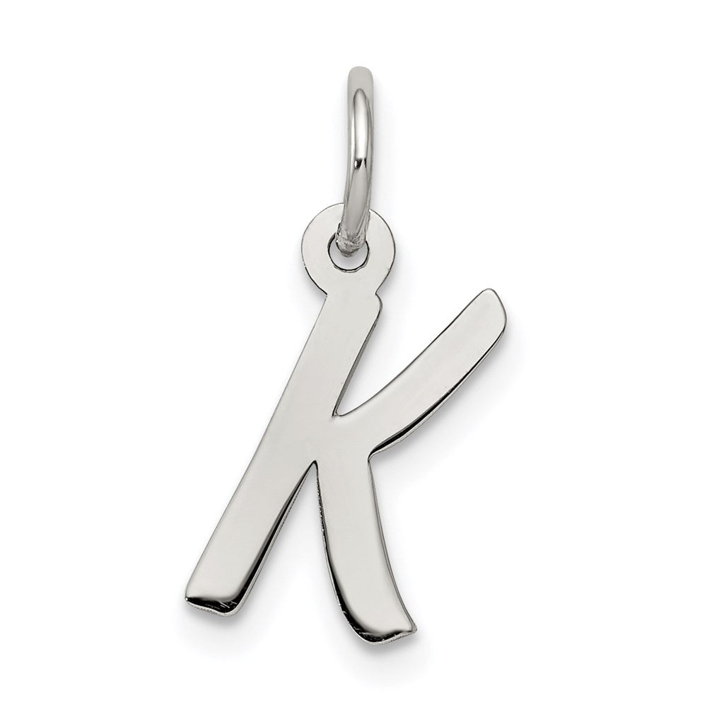 Sterling Silver Rhodium-plated Letter K Initial Charm QC5092K