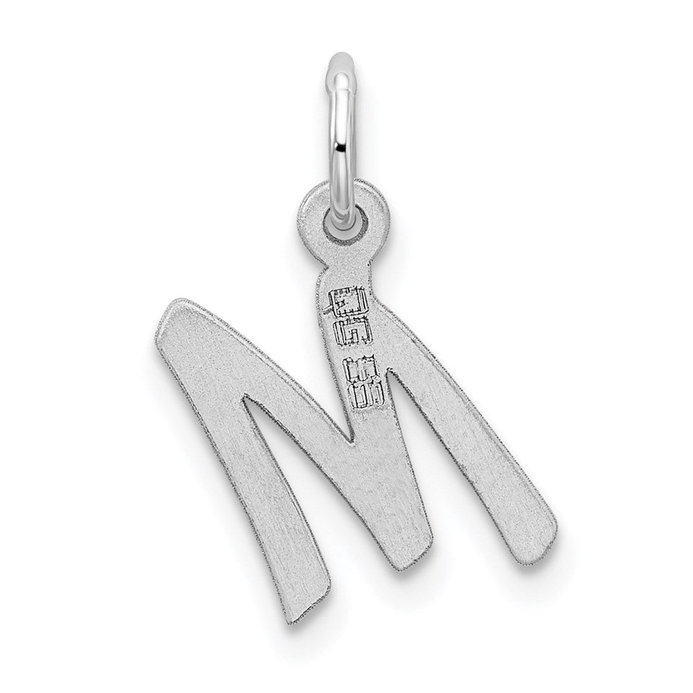 Sterling Silver Rhodium-plated Letter M Initial Charm QC5092M