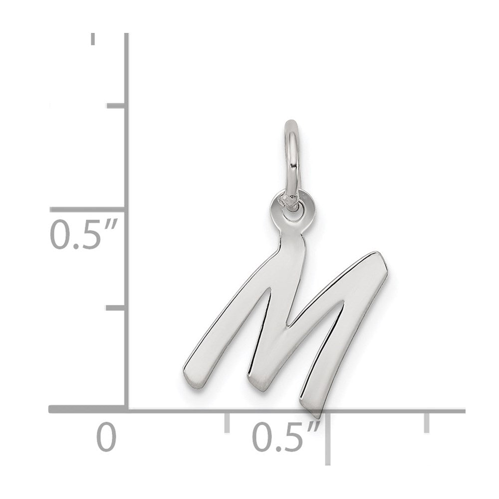 Sterling Silver Rhodium-plated Letter M Initial Charm QC5092M