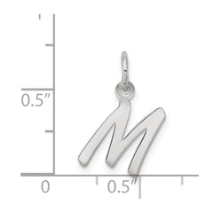 Sterling Silver Rhodium-plated Letter M Initial Charm QC5092M