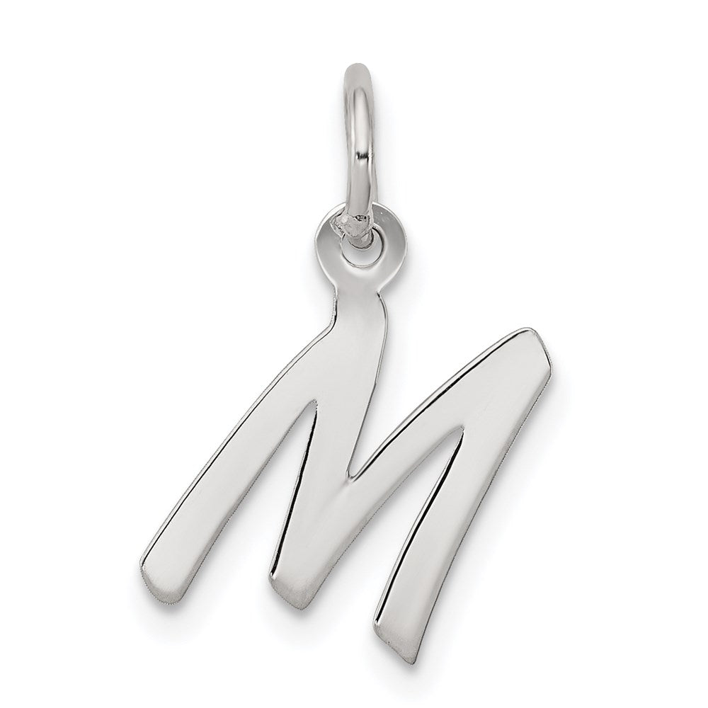 Sterling Silver Rhodium-plated Letter M Initial Charm QC5092M