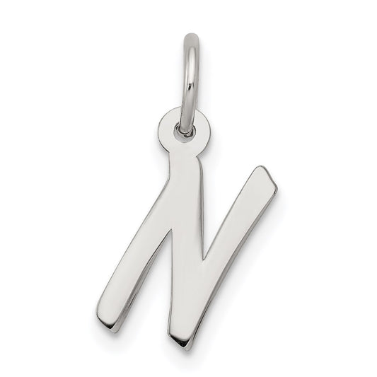 Sterling Silver Rhodium-plated Letter N Initial Charm QC5092N