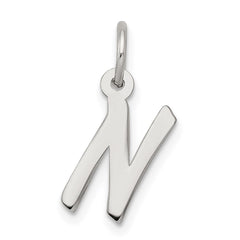 Sterling Silver Rhodium-plated Letter N Initial Charm QC5092N