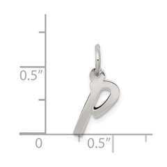 Sterling Silver Rhodium-plated Letter P Initial Charm QC5092P