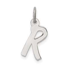 Sterling Silver Rhodium-plated Letter R Initial Charm QC5092R