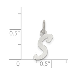Sterling Silver Rhodium-plated Letter S Initial Charm QC5092S