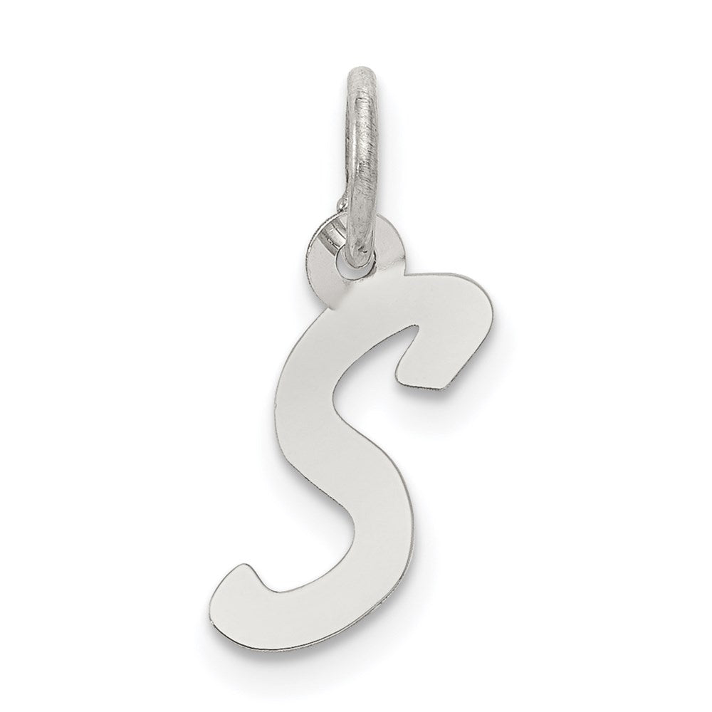Sterling Silver Rhodium-plated Letter S Initial Charm QC5092S