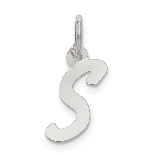 Sterling Silver Rhodium-plated Letter S Initial Charm QC5092S